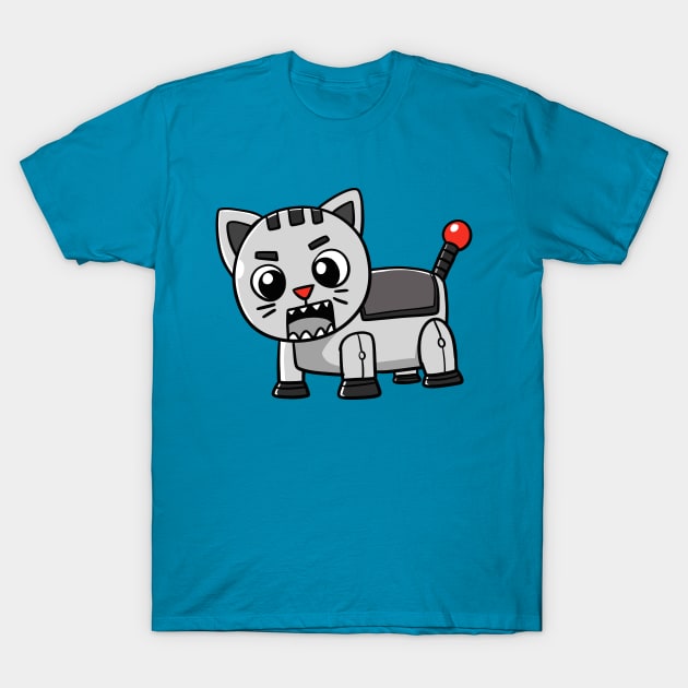 Robot Cat T-Shirt by WildSloths